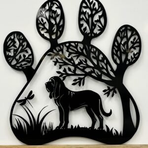 dog paw tree of life metal wall art – memorial pet lover steel decor