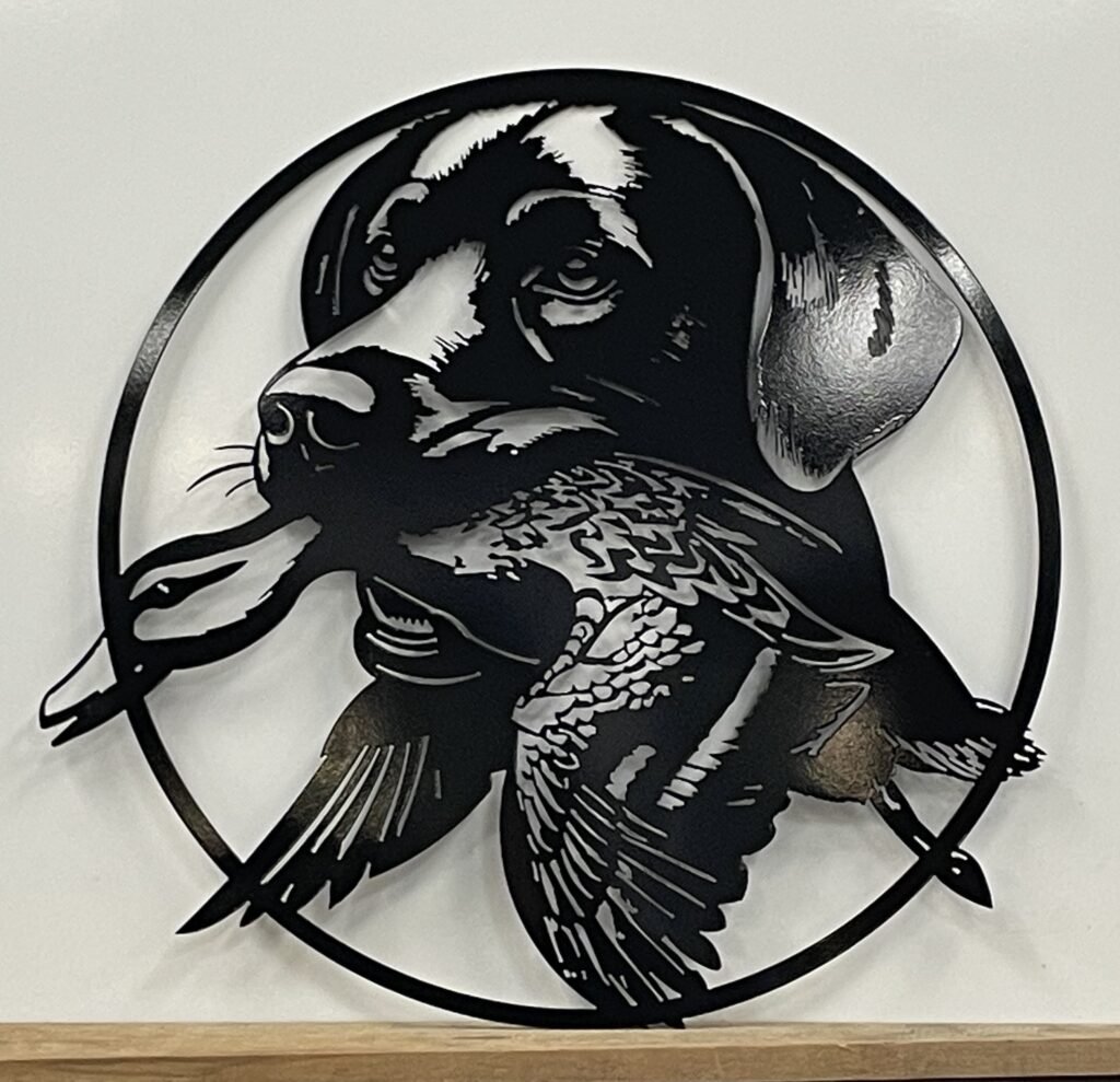 hunting dog custom metal sign